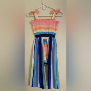 Multi color dress with pink bows and built in short